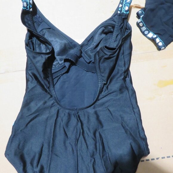 Gottex 3 piece Bundle one piece swimsuit skirt & cover up jacket size 12 - Picture 3 of 10